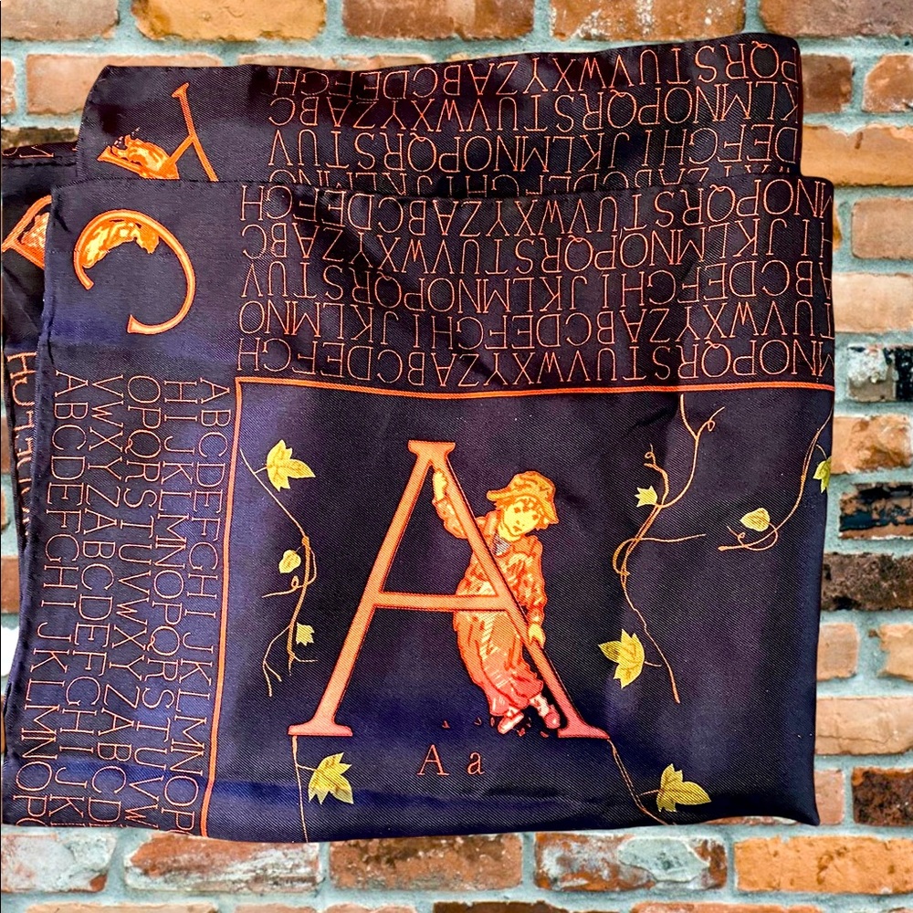 Vintage Kate Greenway Alphabet Scarf